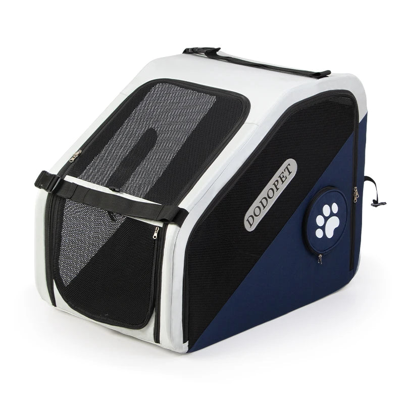 Foldable Car Pet Carrier Crash-Proof Travel Crate for Cats & Dogs Portable Backseat Kennel with Ventilation SUV Trunk Safe House cat toy dog toy
