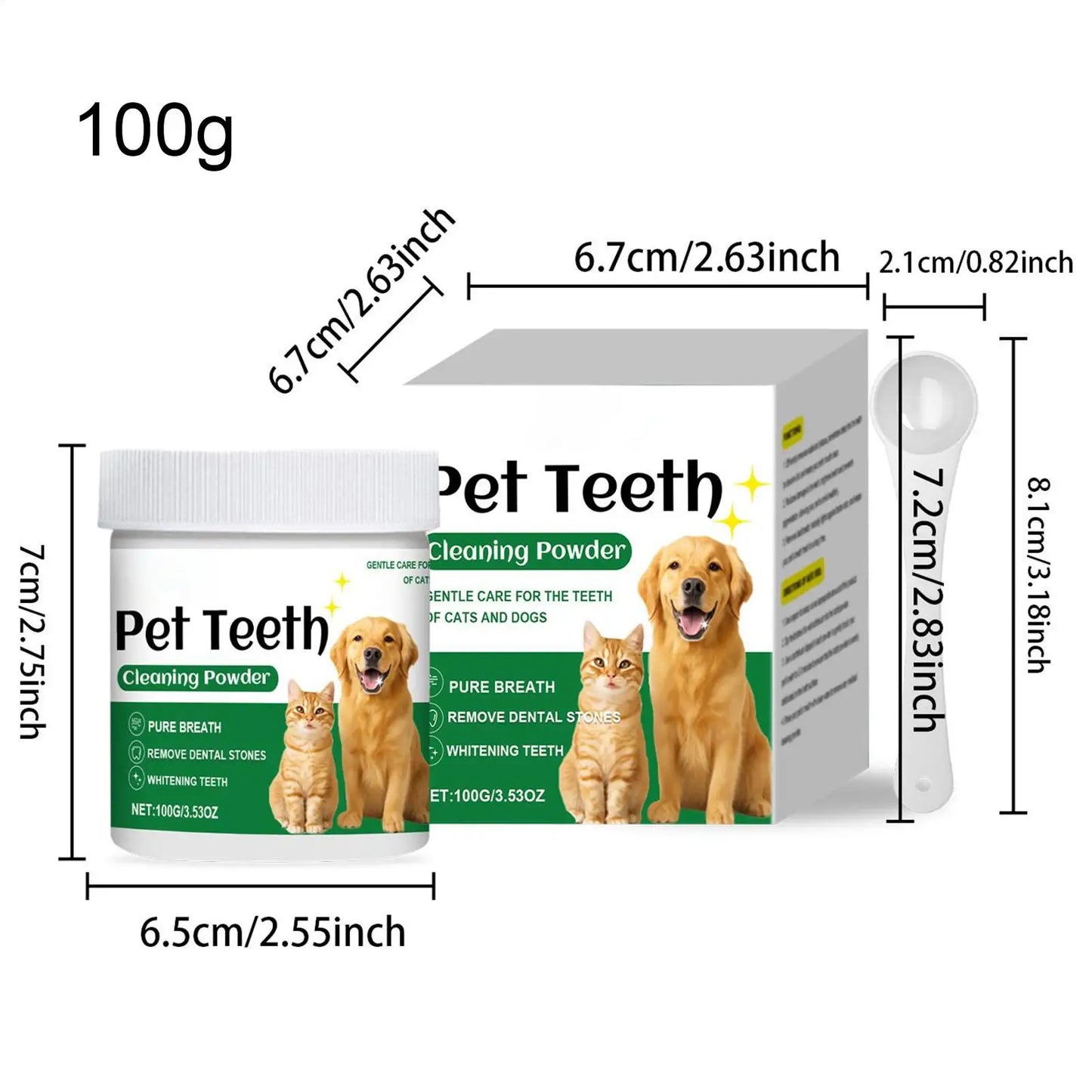 Dog Powder For Teeth Cat Tooth Care Powder Gentle Long-Lasting Cleaning Products Odor Resistant Pet Supplies For Home Travel