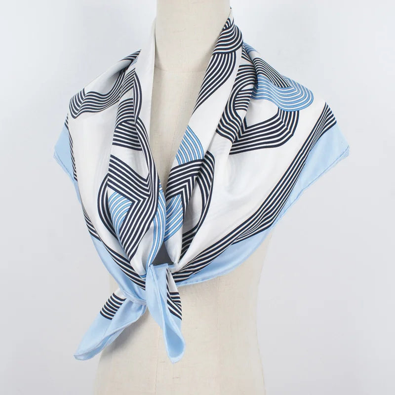 Large Square 100% Real Silk Scarf Foulard 35"x35" Womens Fashion Printed Silk Shawl Poncho Cape