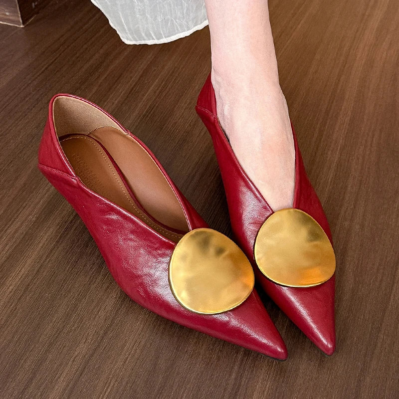 Manufacturer   Luxury Women Heeled Shoes Pointed Toe Low Heels Designer Shoes Sexy Dress Fashion Woman Pumps Summer Elegant Zapatos Mujer   Pumps