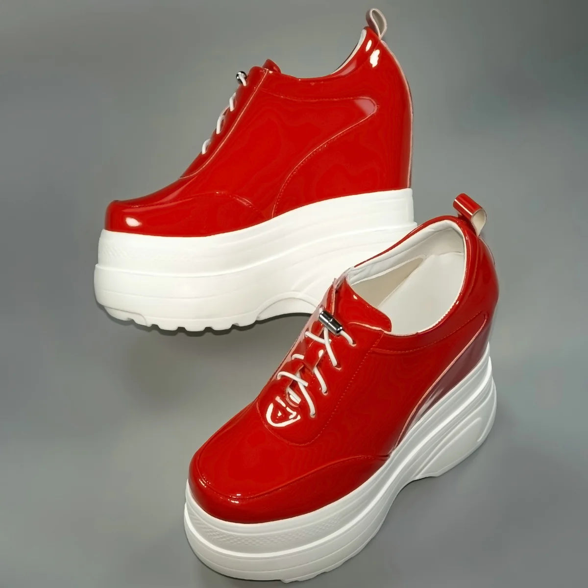 Manufacturer   Large Size 46 Platform Pumps US11 Shoes Women Plus Size 47 Patent Leather Wedges High Heel Ankle Boots Round Toe Fashion Sneaker    Sneakers