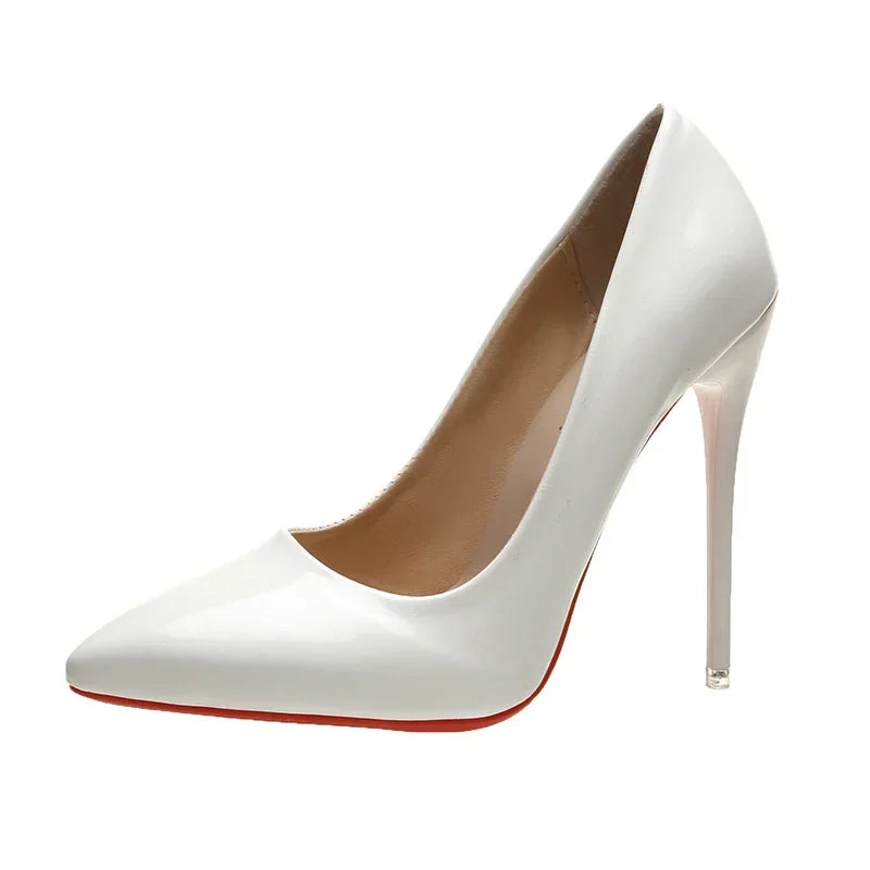Women Shoes Red High Heels Sexy Pointed Toe 12cm Pumps Wedding  Shoes Nude Black Color Red Rubber Bottom High Heels