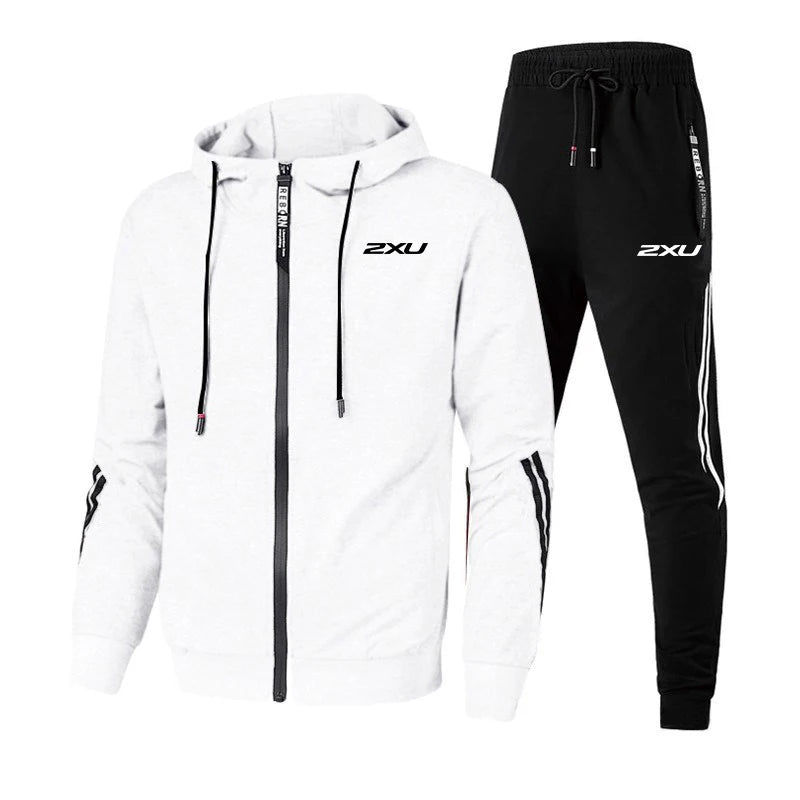 Hot Sale Men's Tracksuit Set Zipper Jacket Black Sweatpants Autumn Winter Runnning Hoodie Outfits Urban Casual Sportswear   suits