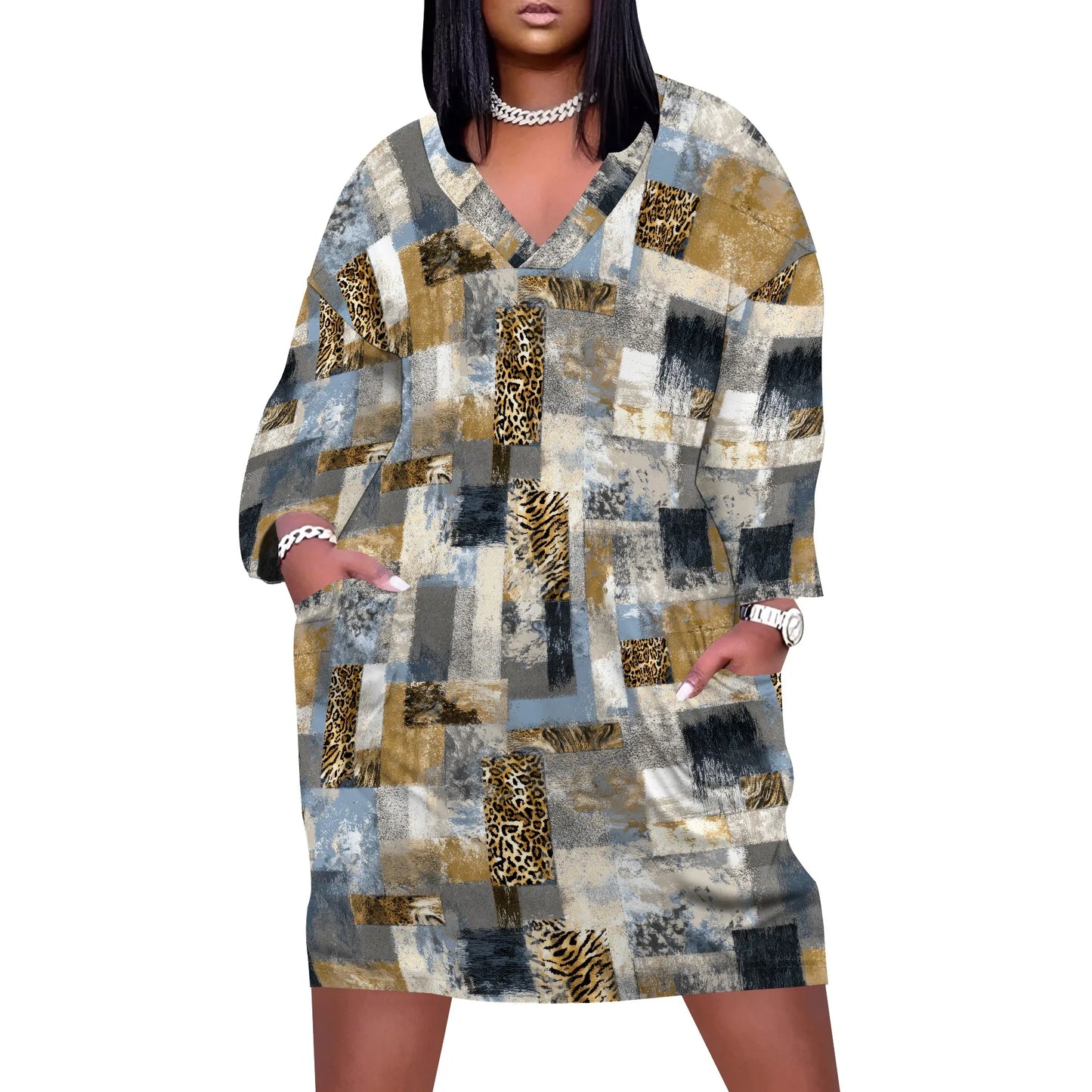 Maxi Dress for Women V Neck Casual Sleeve Wrap Sexy Long Dresses Floral with Belt