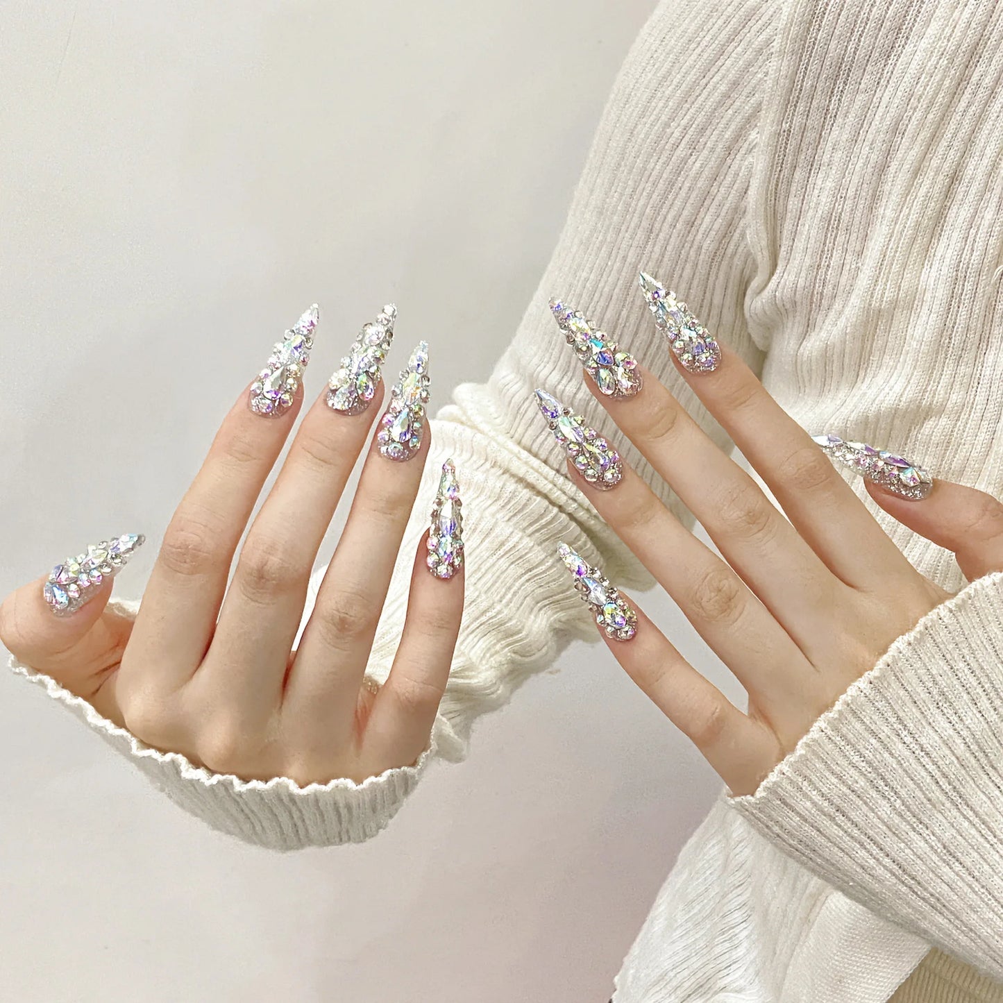 Pure handmade wear nail full diamond Ultra flash Cleopatra finished nail patch wear nail press on nails