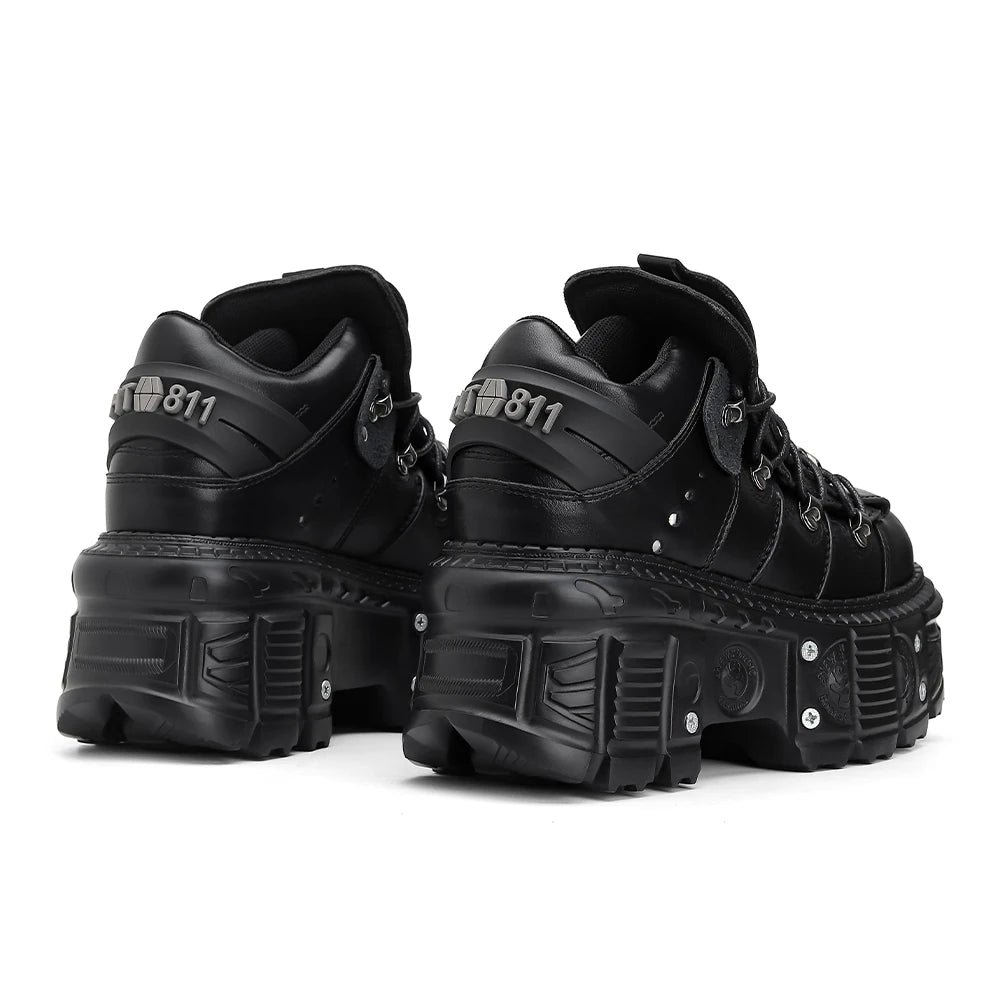 Manufacturer  New Punk Style Women Shoes Lace-up Heel Height 6CM Platform Shoes Woman Gothic Ankle Rock Boots Metal Decor Woman Sneakers   boots
