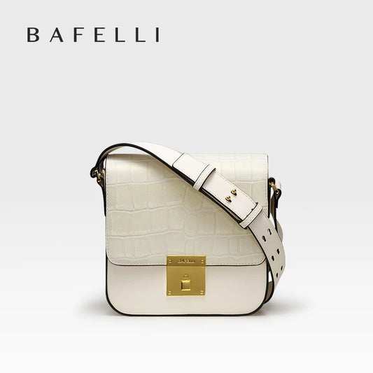 BAFELLI K GOLD WOMEN'S NEW FASHION BAG LEATHER ORIGINAL DESIGNER LUXURY BRAND TRENDING SHOULDER PURSE CASUAL STYLE