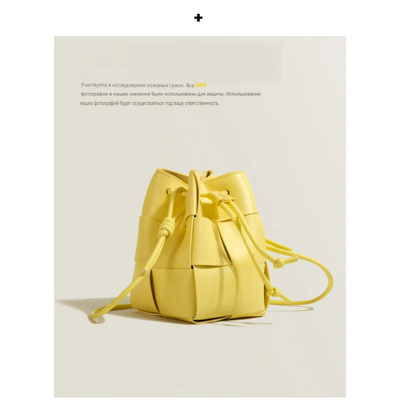 New Small Weave Bucket Drawstring Shoulder Cross Bag Female bag Woven Handbag Luxury Bag sss Express Designer Famous Brand Bags