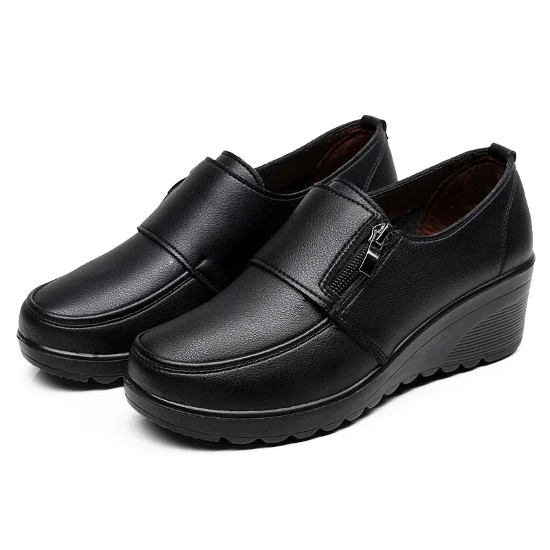 Manufacturer   Ngouxm Spring Autumn Women Pumps Wedges Shoes Woman Genuine Leather Casual Shoes Mother High Heels Shoes   Pumps