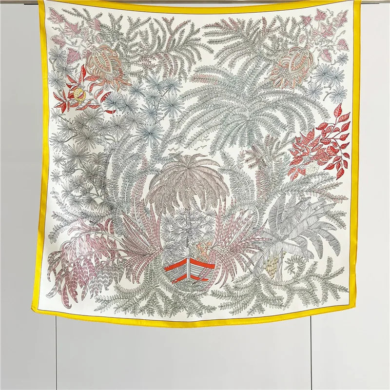 100% Natural Silk Scarf for Women Print Bufanda Mujer Real Silk Headscarf 65x65cm Bandanas Silk Scarves Square Neckscarf Wraps