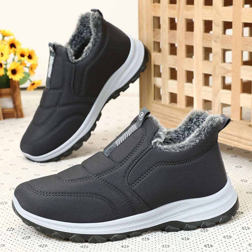 Manufacturer   Warm Walking Shoes Lightweight Thermal Ankle Boots Non-slip Slip On Sneakers Winter Thick Fur Shoes for Travel Hiking    Sneakers