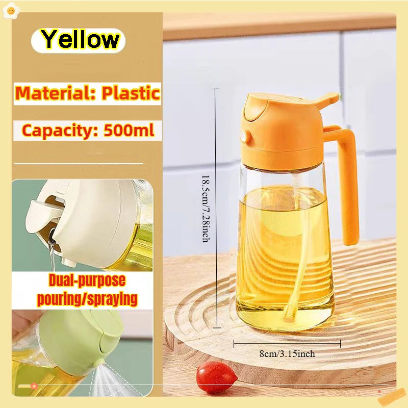 manufacturer  200/300/500ml Oil Spray Bottle BBQ Cooking Olive Oil Sprayer Plastic Baking Oil Spray Empty Bottle Vinegar Bottle Or  Oil brush   Kitchen gadgets