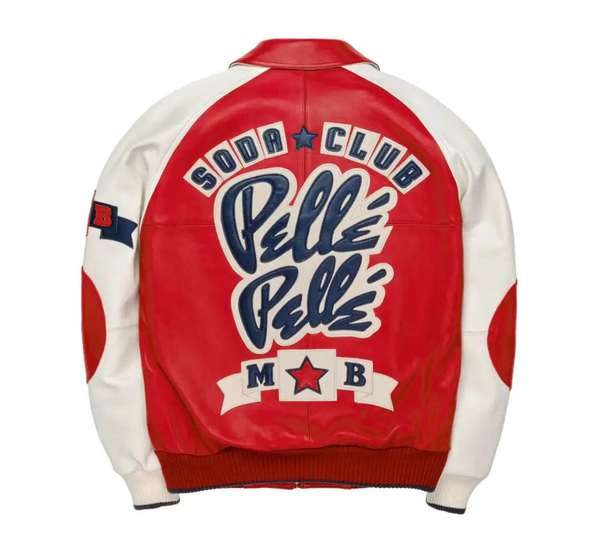 Spring New Fashion Casual Classic Soda Club Plush Jacket Lamb Skin Jacket US Size Lapel Leather Embroidery Men's Genuine tops