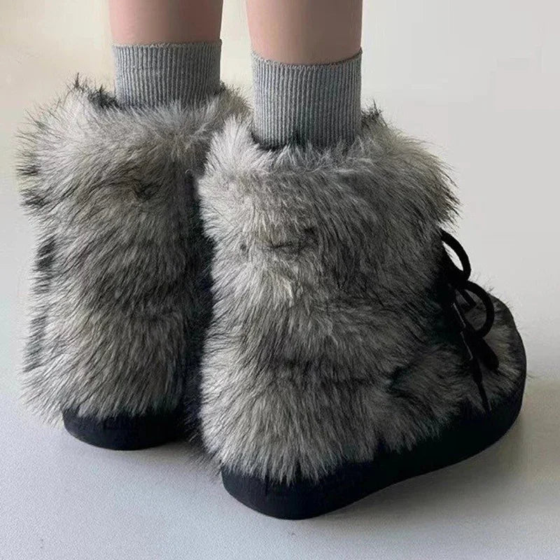 Manufacturer    Women Snow Ankle Boots Fur Designer Fashion Short Plush Flats Cotton Shoes Trend Warm Cozy Winter    boots
