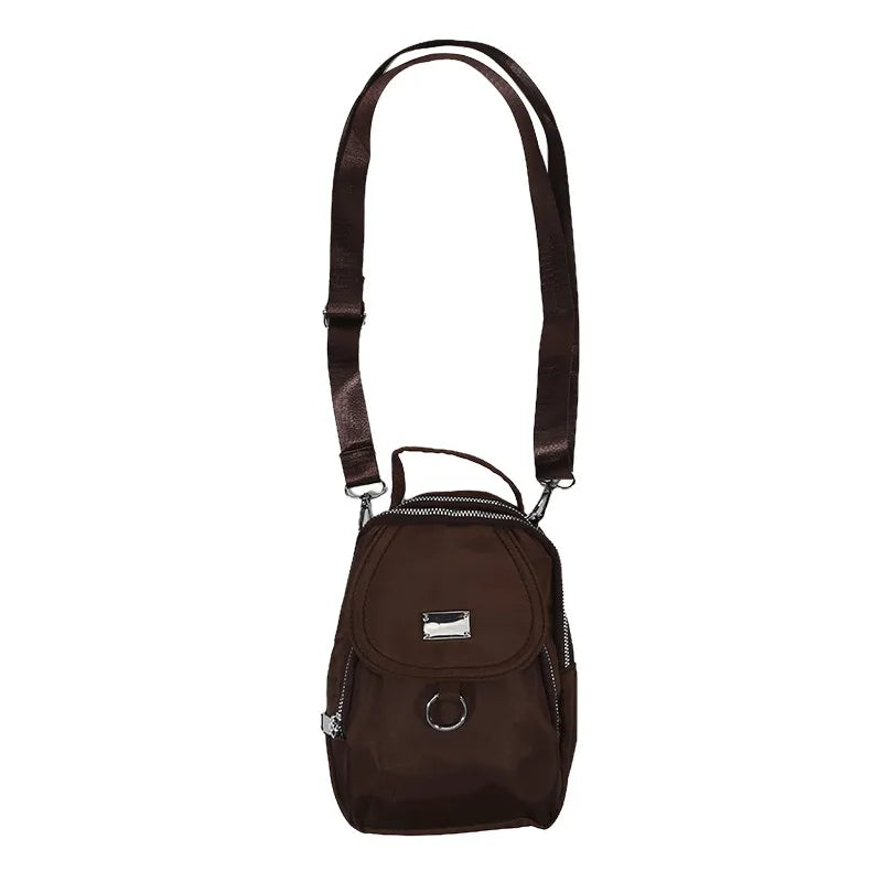 1PC Lady Casual Messenger Bag, Solid Color Multi-function Purse, Multi-layer Lightweight Oxford Handbag, Suitable for Going out