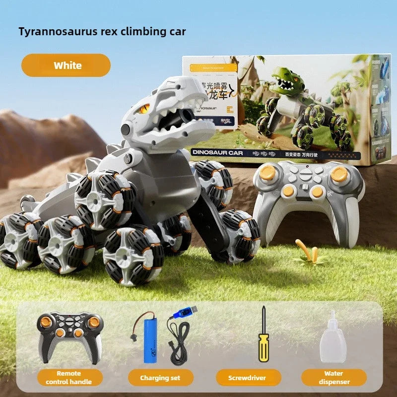 2.4G Children RC Robot Dinosaur Toy 8 Wheels Photoelectric Spray Stunt Action Remote Control Electric Off-road Dogs Kids Gifts
