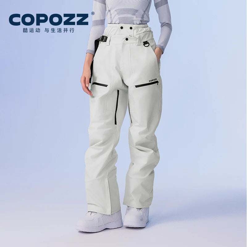 COPOZZ Winter 3L Ski Pant Men Loose Trousers Outdoor Snowboard Windproof Waterproof Snow Pant Keep Warm Women Ski Clothes