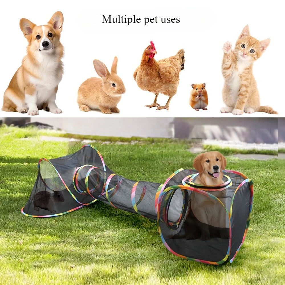 Outdoor Mesh Cat Tunnel Safe Breathable Comfortable Foldable Summer Cat Tent Toy Pet Channel Can Be Freely Combined  cat toy、dog toy
