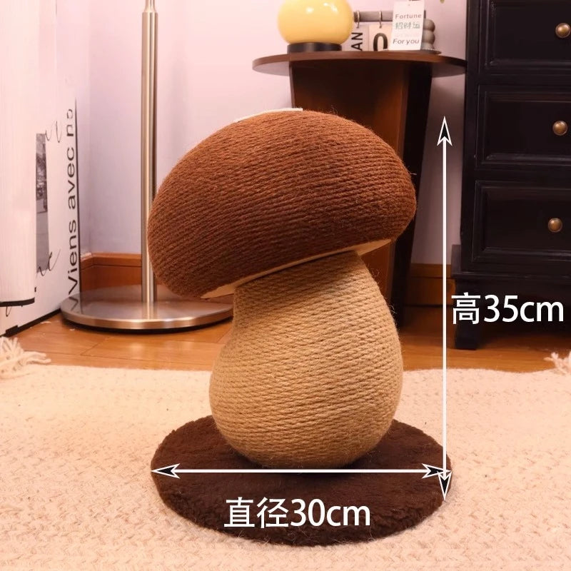 Cat scratcher rolling chassis mushroom cat tree tower Toys for pets wooden Accessories for pets red Creative ornaments modern  cat toy