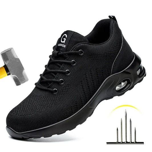 Manufacturer   Air Cushion Work Safety Shoes For Men Women Breathable Work Sneakers Steel Toe Shoes Anti-puncture Safety Protective Shoe    Sneakers