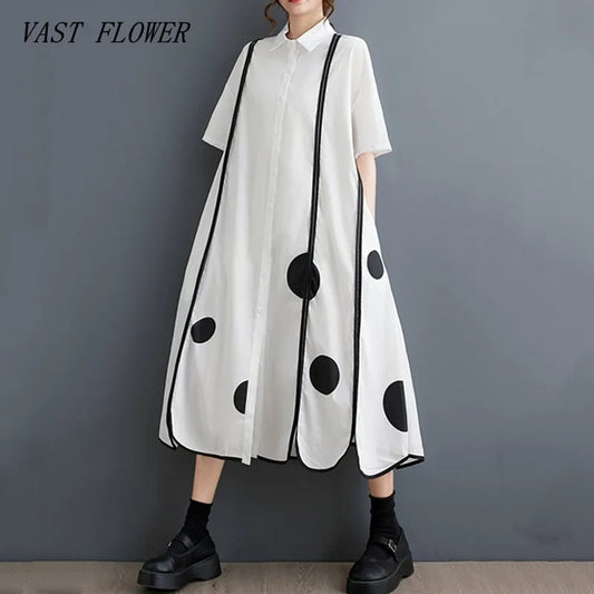 Short sleeve oversized cotton vintage new in dresses for women casual loose long summer Shirt dress elegant clothing